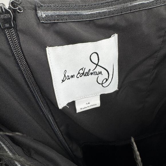 Sam Edelman Women's Black Strapless Feather-Trim Jumpsuit Size 14 Party Cocktail - Picture 8 of 13